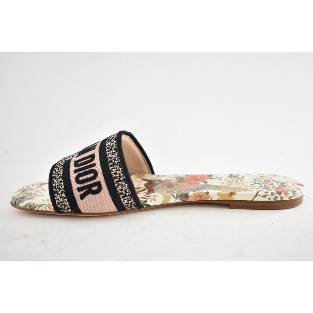 Christian Dior Dway Jardín D’ Hiver Embroidered Logo Slide Mule Flat Sandal 39 - Picture 11 of 15